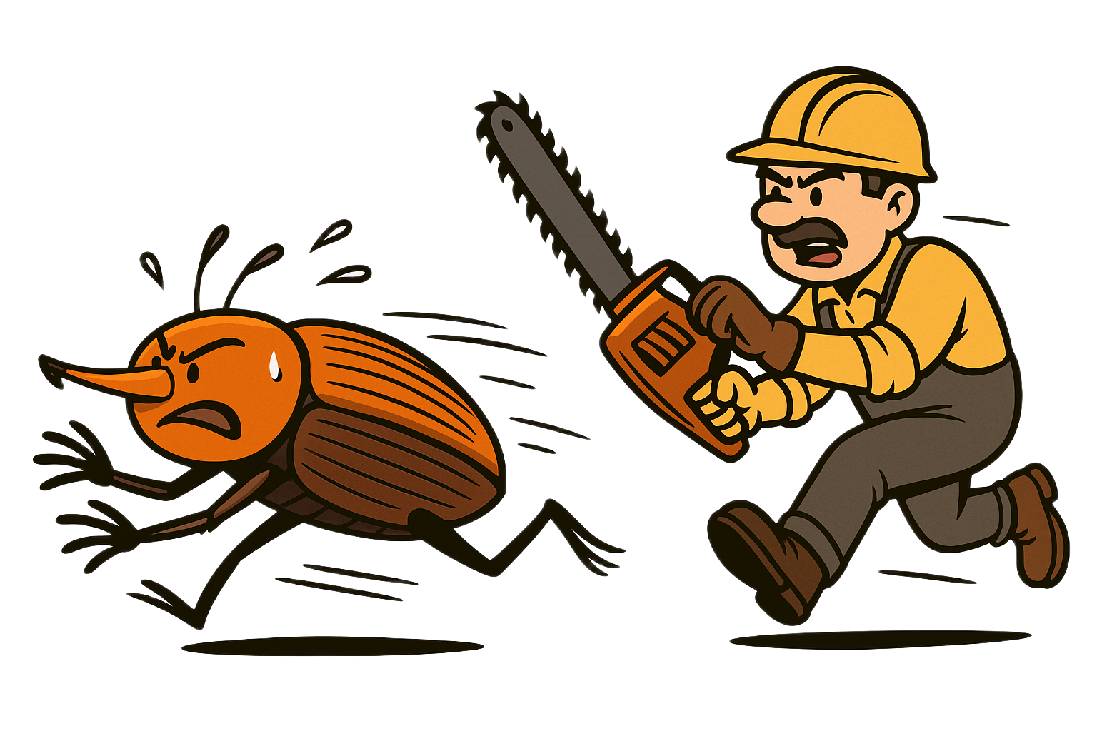 Picudo Rojo escapando de una palmera